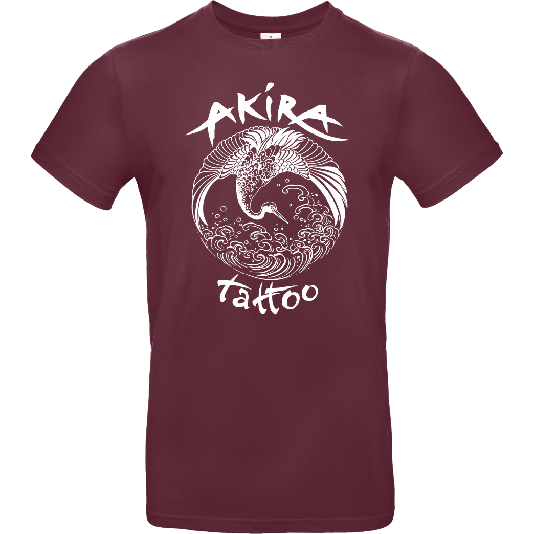 Akira Tattoo Akira Tattoo - Kranich - weiß T-Shirt B&C EXACT 190 - Burgundy