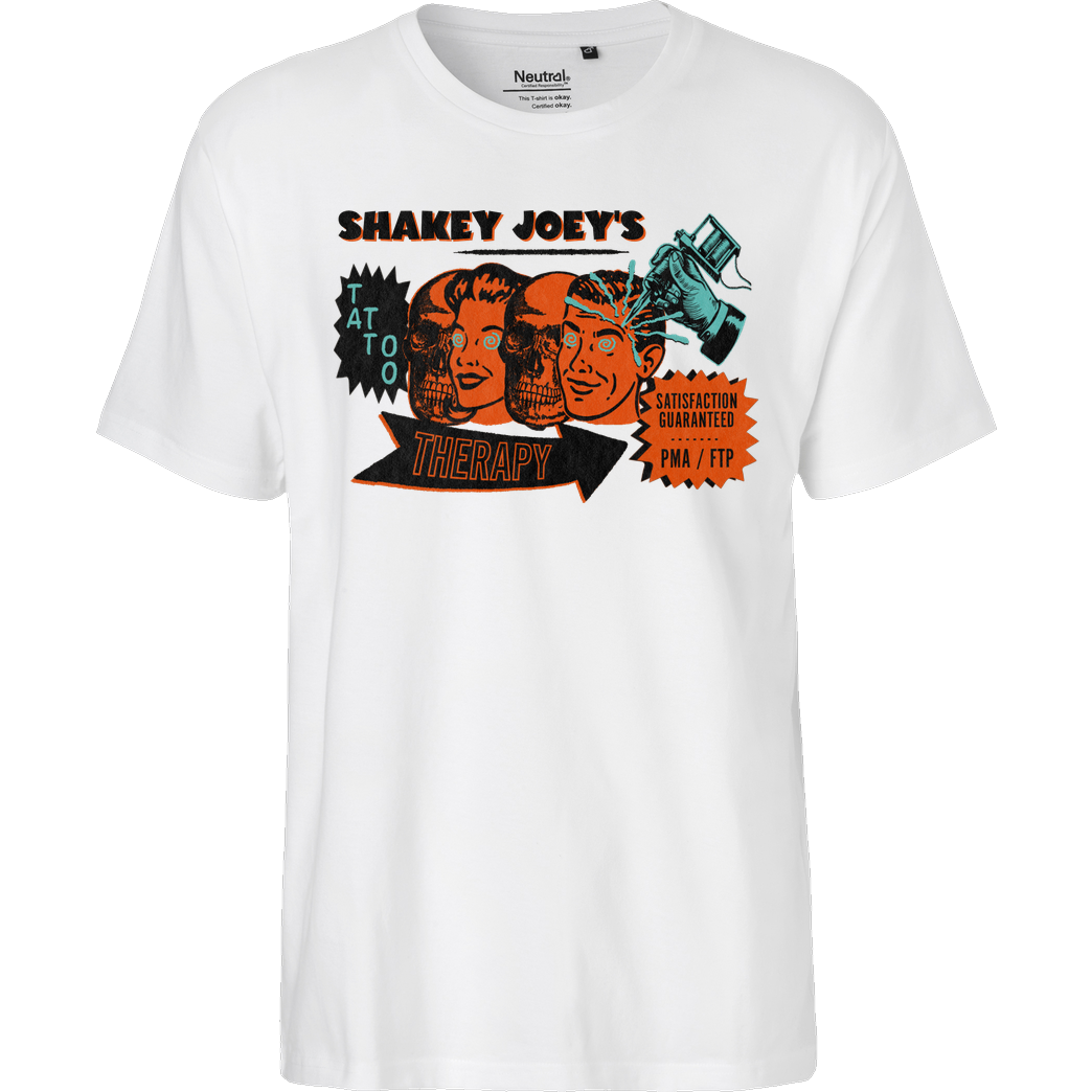 Shakey Joey Tattoo Therapy T-Shirt Fairtrade T-Shirt - white